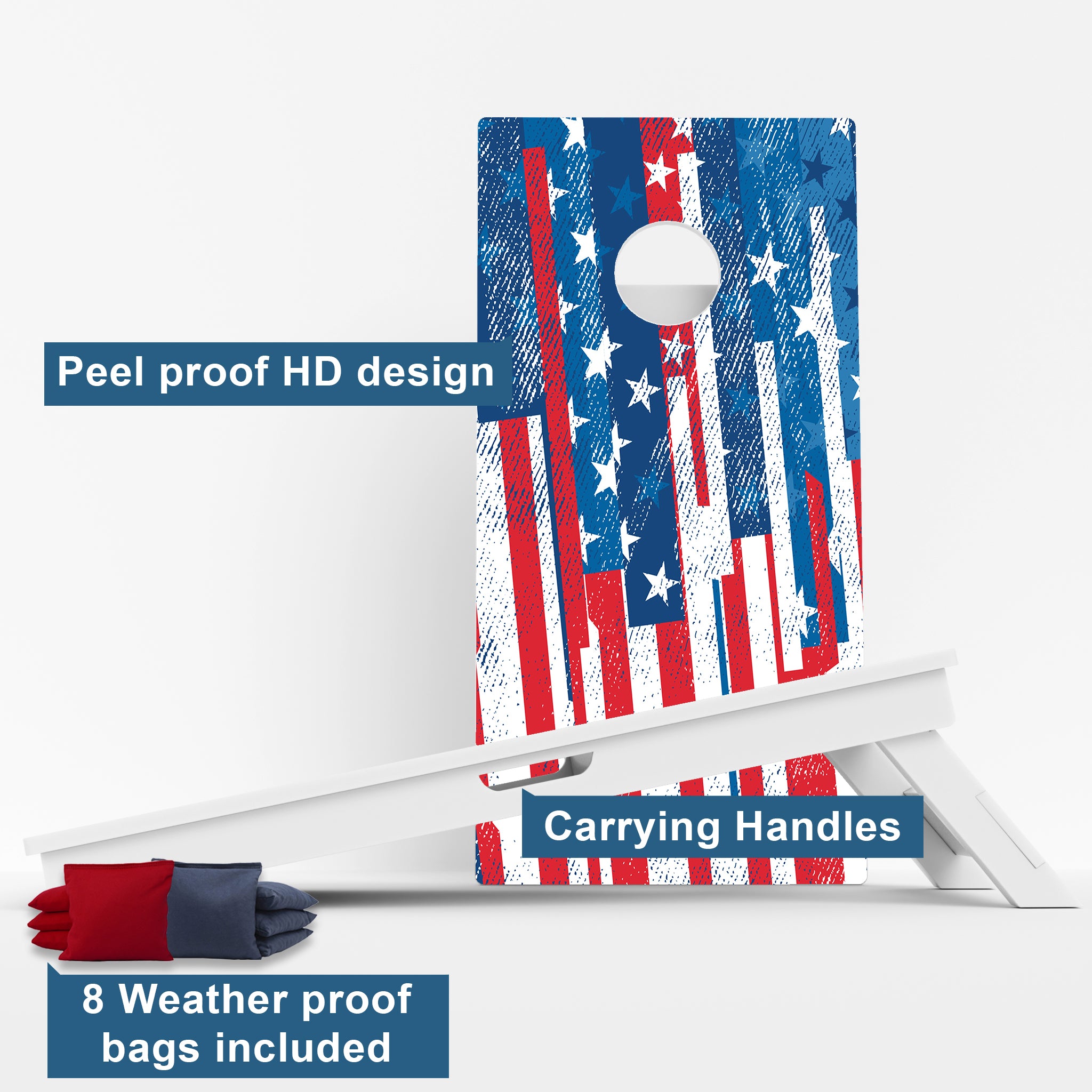Weather Proof American Flag Cornhole Boards