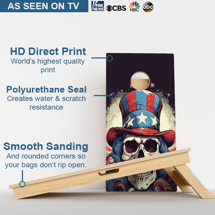 Uncle Same Skull Professional Cornhole Boards