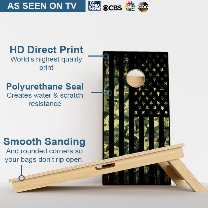 Camo American Flag Professional Cornhole Boards