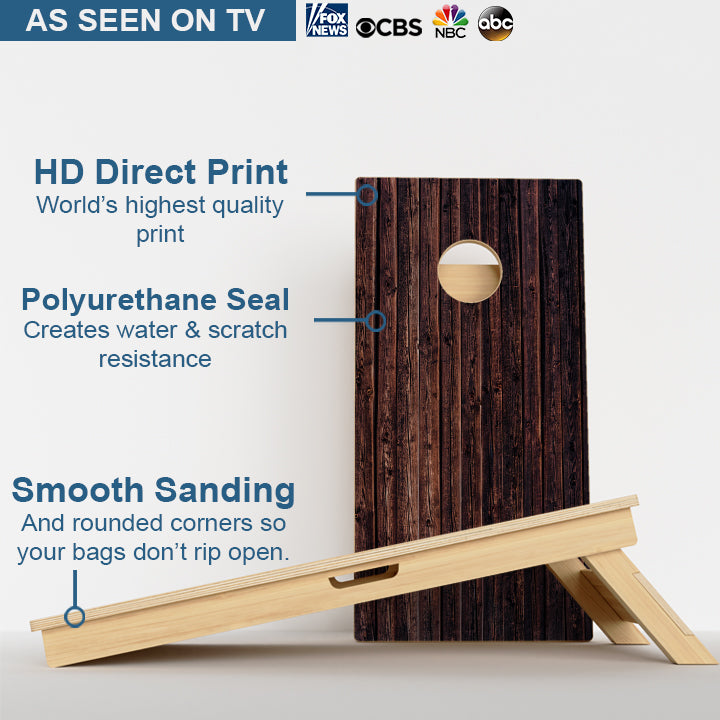 Dark Wood Grain Professional Cornhole Boards
