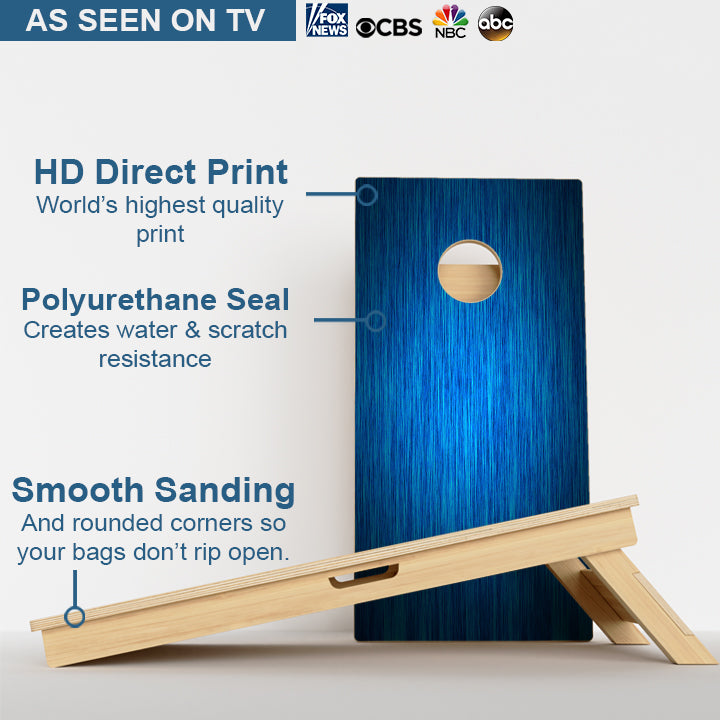 Blue Wood Grain Professional Cornhole Boards