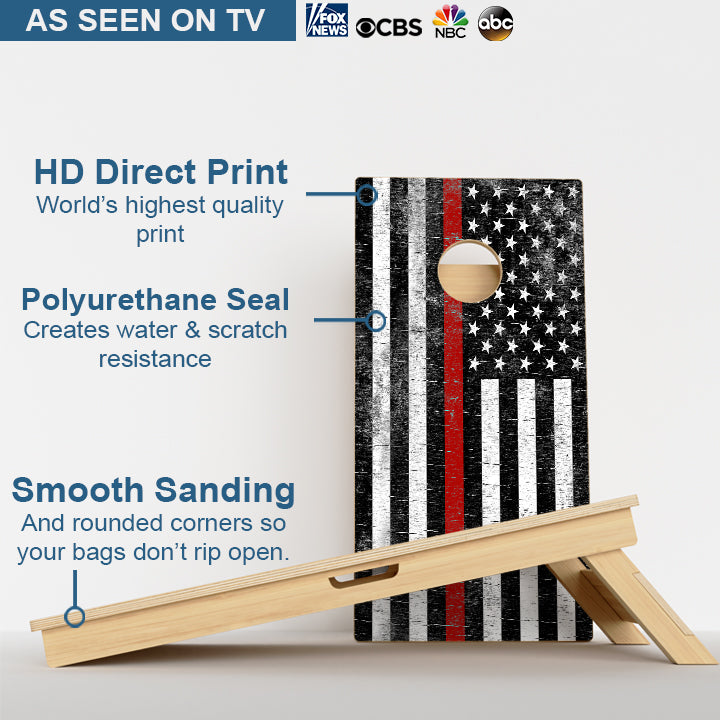 Rustic Red Line Professional Cornhole Boards