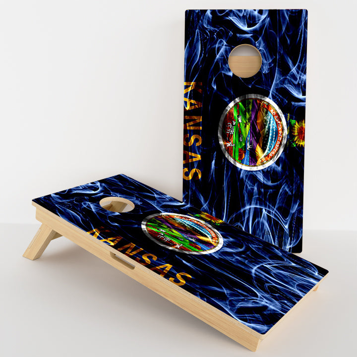 Kansas Flag Professional Cornhole Boards