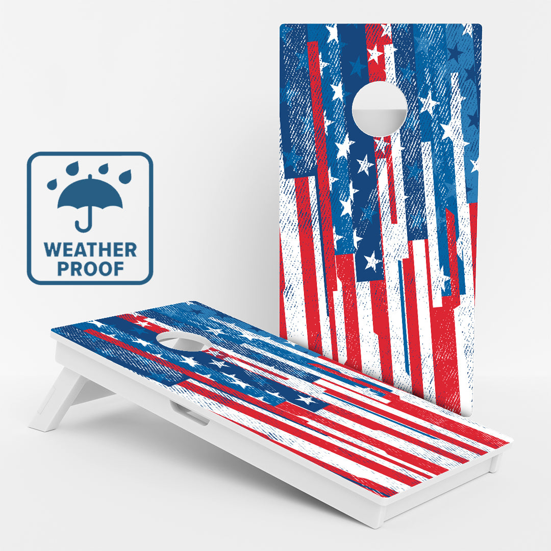 Weather Proof American Flag Cornhole Boards