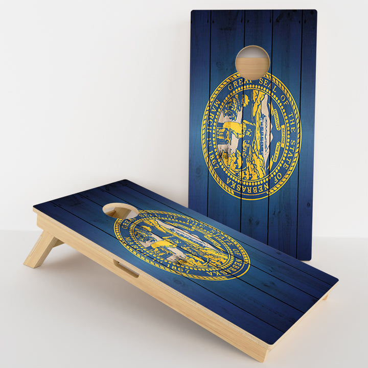 Nebraska Flag Professional Cornhole Boards