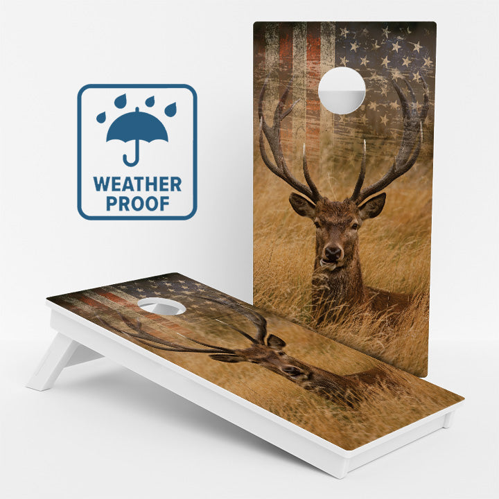 Deer Flag Weather Proof Cornhole Boards