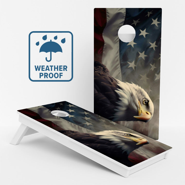 Bald Eagle American Flag Weather Proof Cornhole Boards