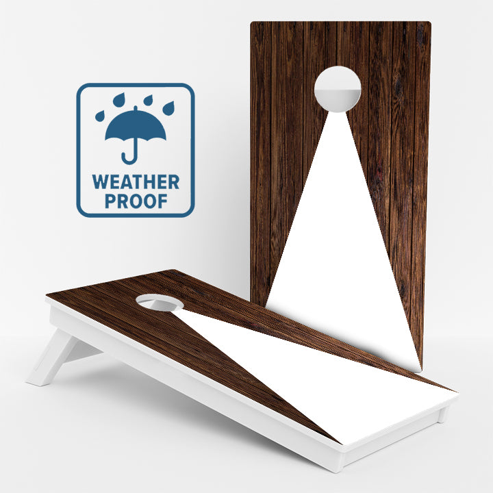 Wood Grain Triangle Weather Proof Cornhole Boards