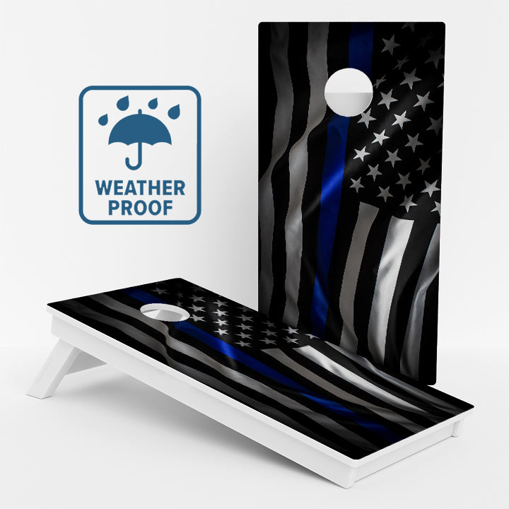 Blue Line Flag Weather Proof Cornhole Boards