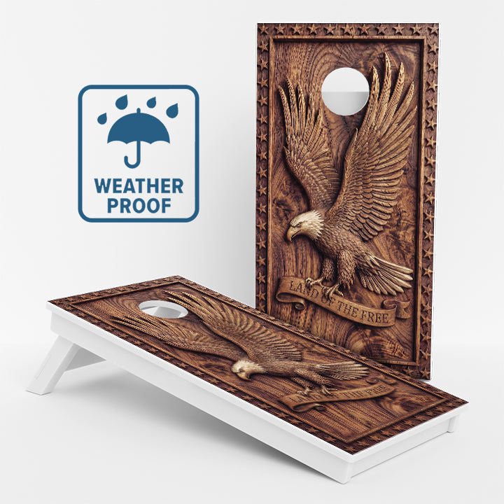Land Of The Free Weather Proof Cornhole Boards