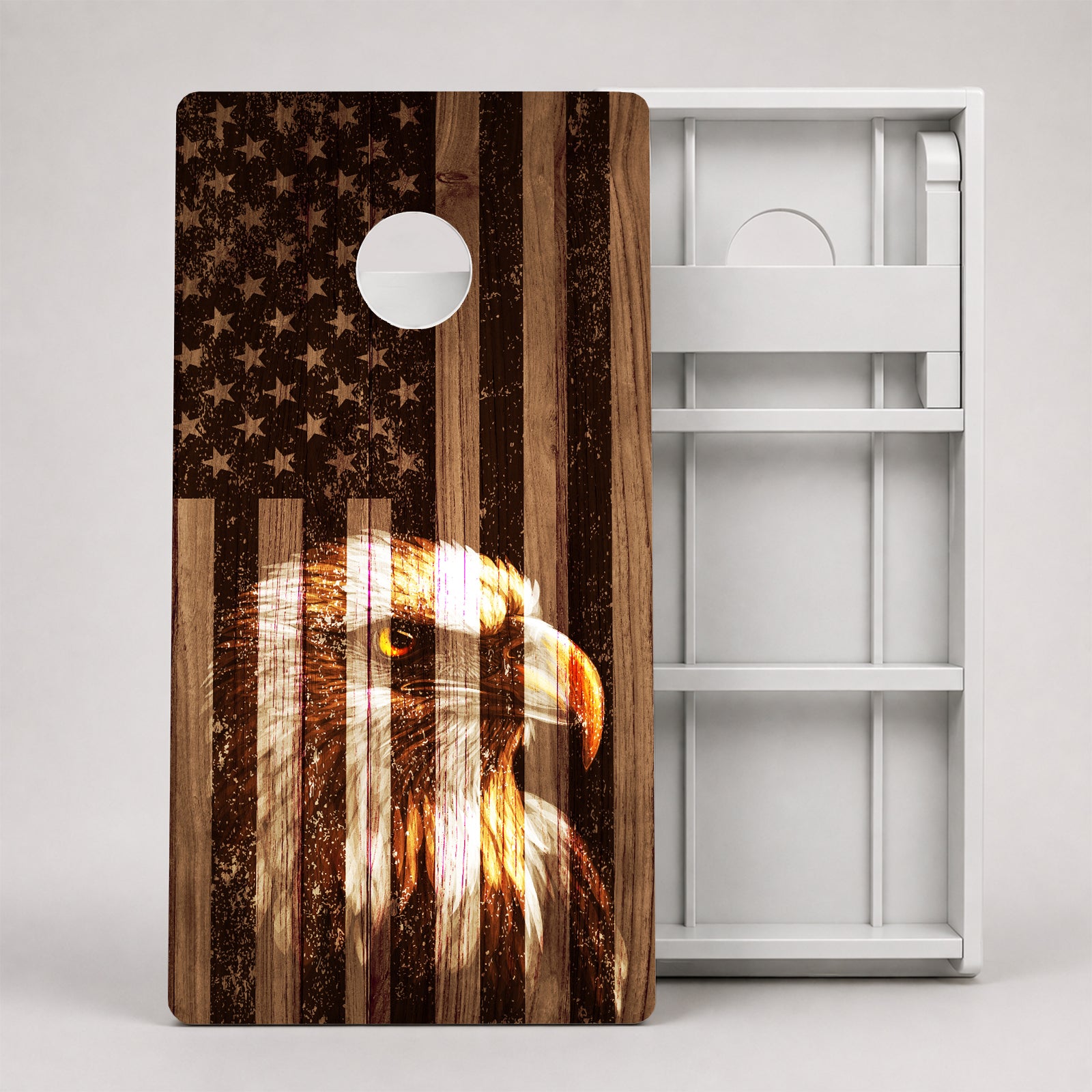 Faded Bald Eagle American Flag Weather Proof Cornhole Boards