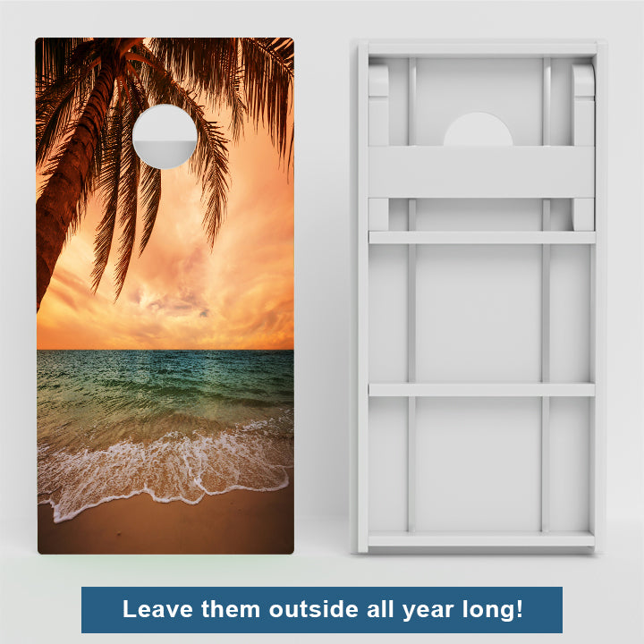 Beach Paradise Weather Proof Cornhole Boards