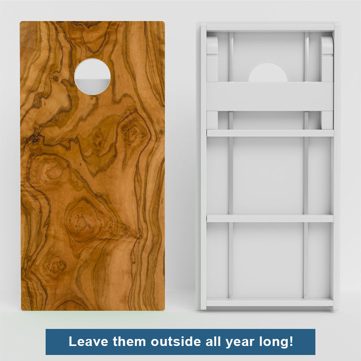 Wood Grain Weather Proof Cornhole Boards