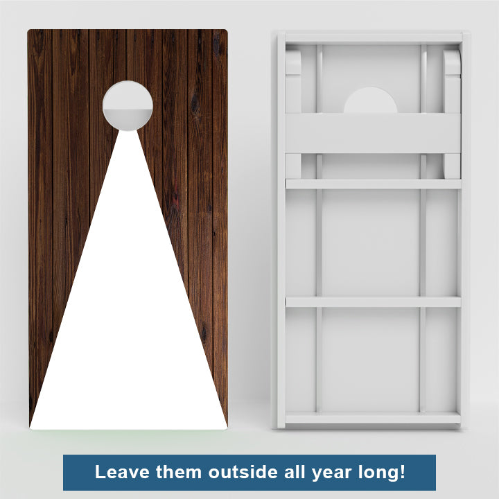 Wood Grain Triangle Weather Proof Cornhole Boards