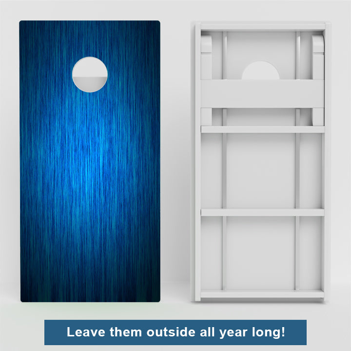 Blue Wood Grain Weather Proof Cornhole Boards
