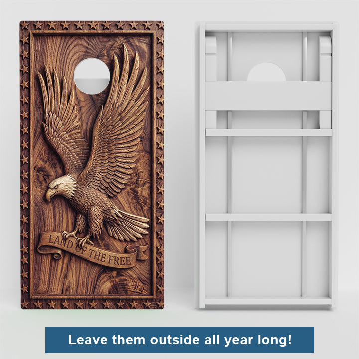 Land Of The Free Weather Proof Cornhole Boards