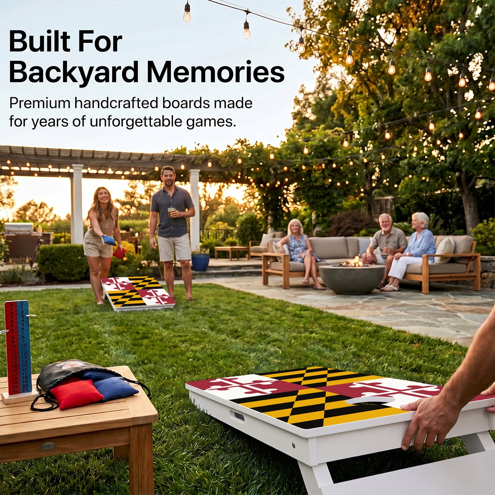 Maryland Flag Weather Proof Cornhole Boards