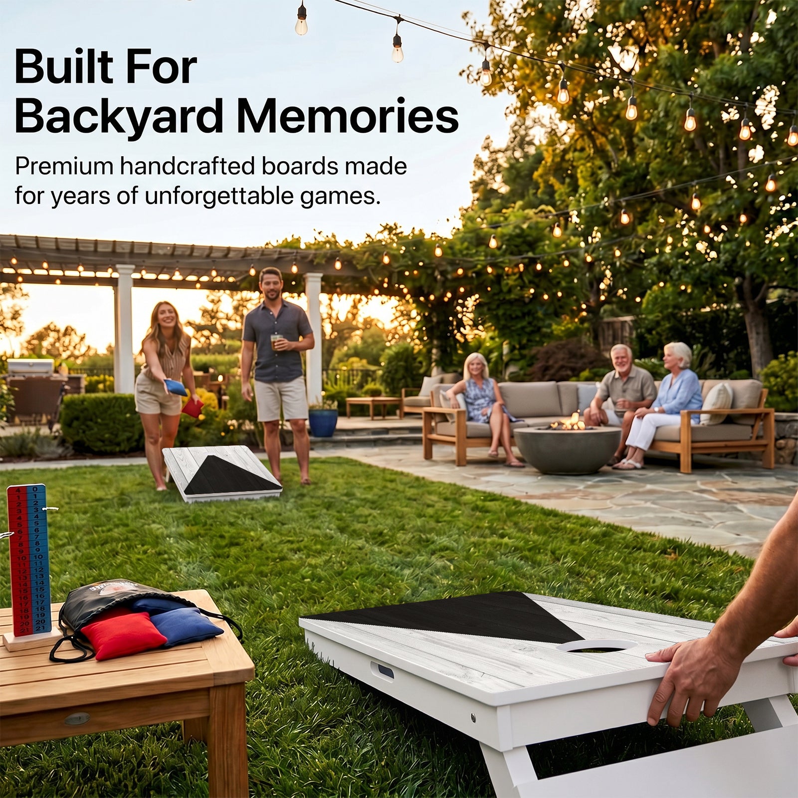 Black & Grey Weather Proof Cornhole Boards