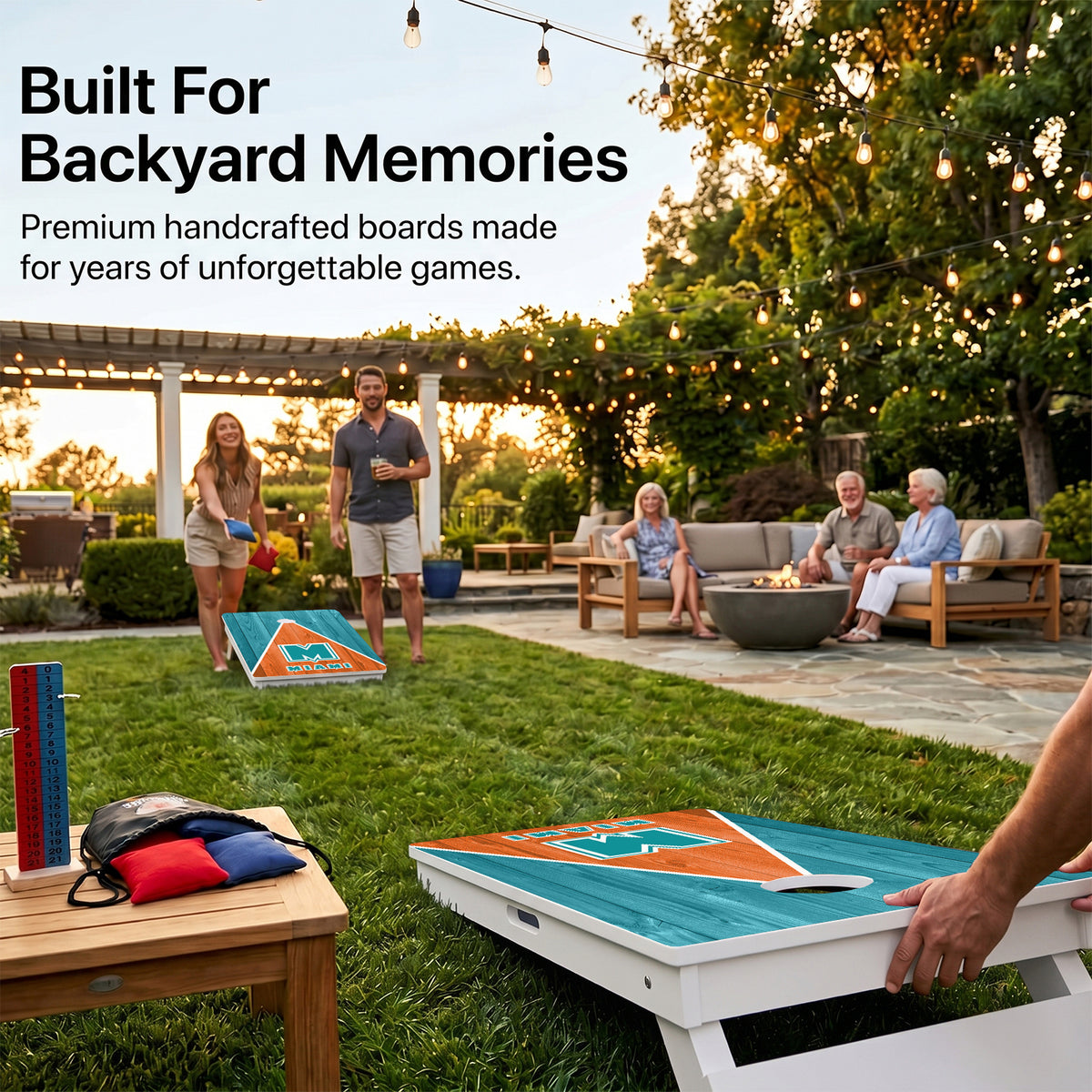 Miami Football Weather Proof Cornhole Boards
