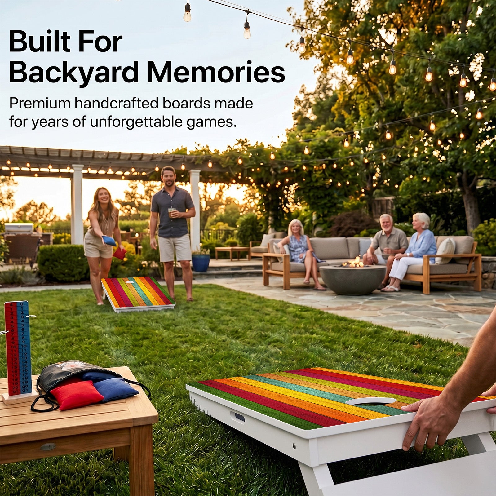 Wood Grain Colors Weather Proof Cornhole Boards