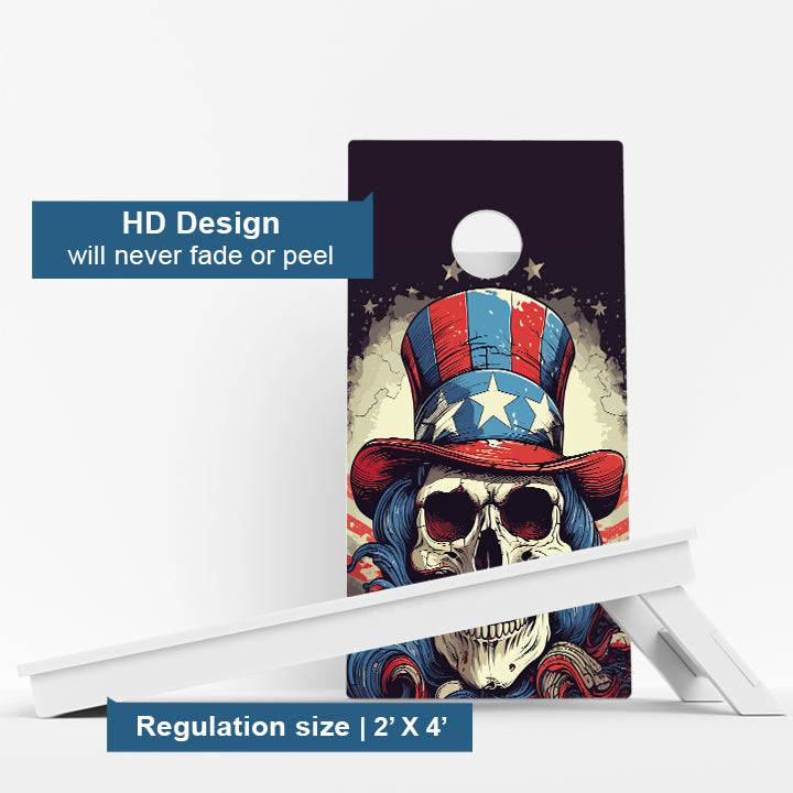 Uncle Same Skull Weather Proof Cornhole Boards