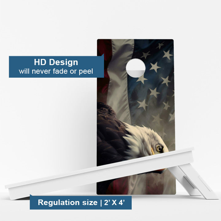 Bald Eagle American Flag Weather Proof Cornhole Boards