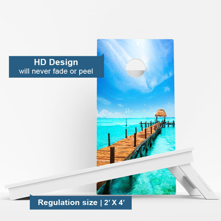 Beach Paradise Weather Proof Cornhole Board