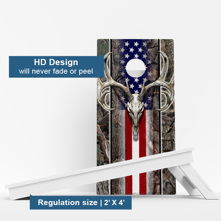 Hunting American Flag Weather Proof Cornhole Boards