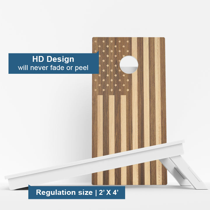 Wood American Flag Weather Proof Cornhole Boards