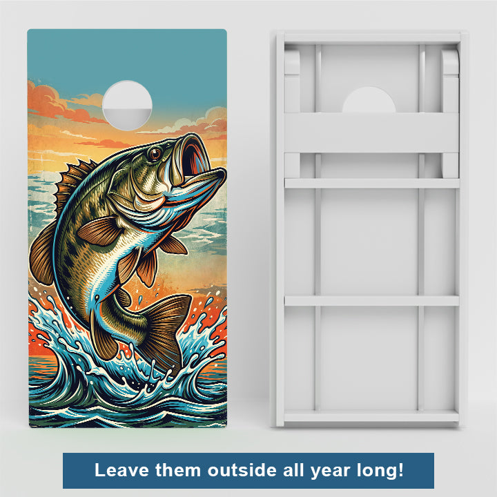Bass Fishing Weather Proof Cornhole Boards