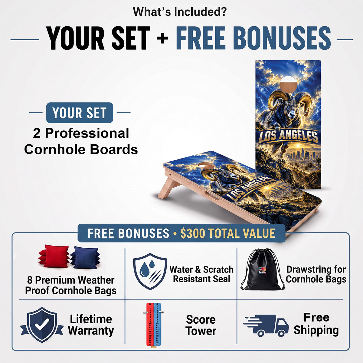 Los Angeles Bighorn Football Professional Cornhole Boards