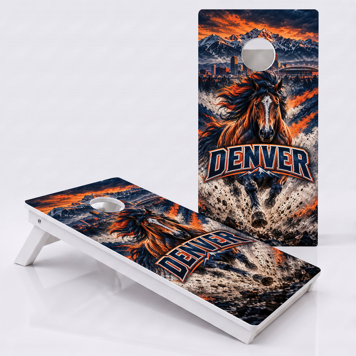 Denver Football Weather Proof Cornhole Boards