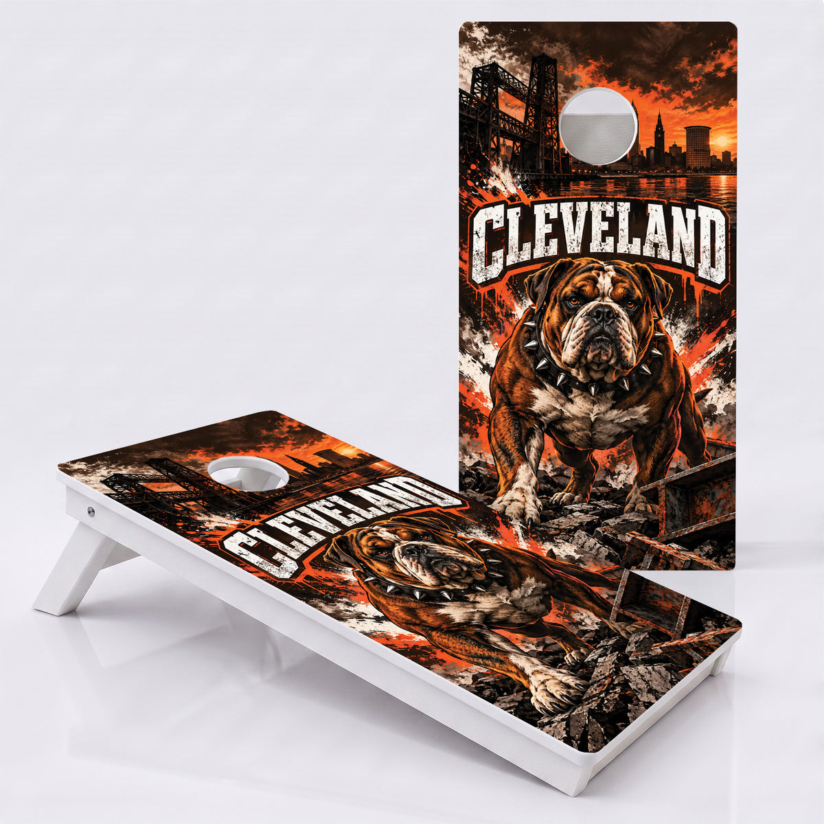 Cleveland Football Weather Proof Cornhole Boards