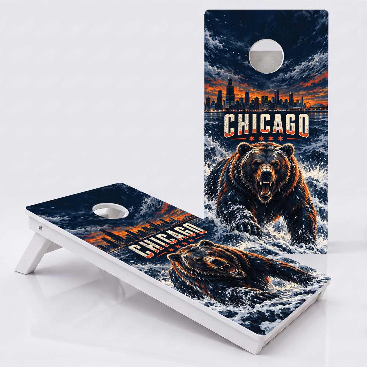 Chicago Football Weather Proof Cornhole Boards