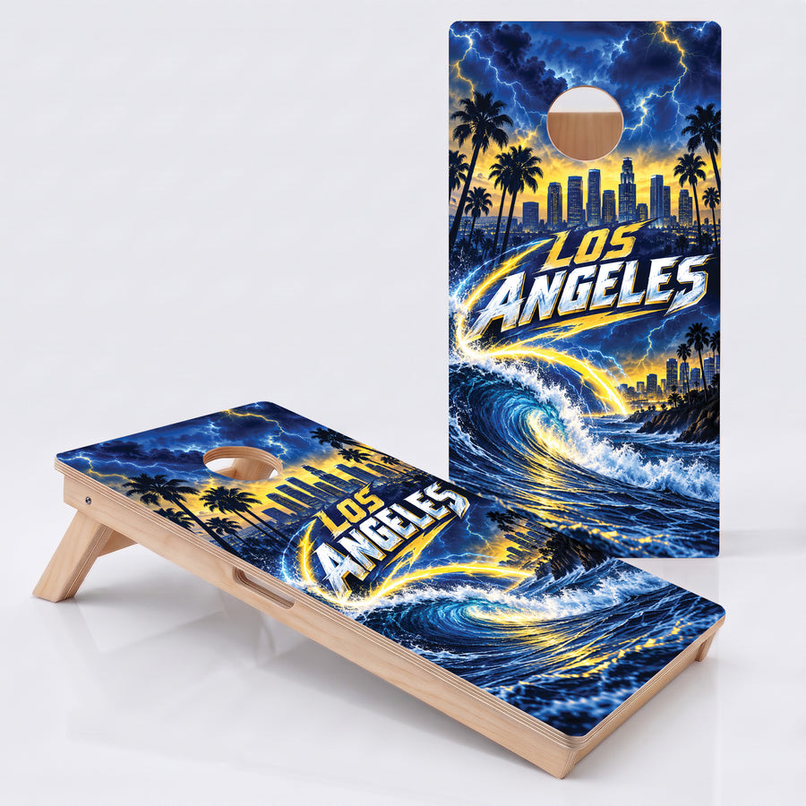 Los Angeles Lightning Wave Football Professional Cornhole Boards