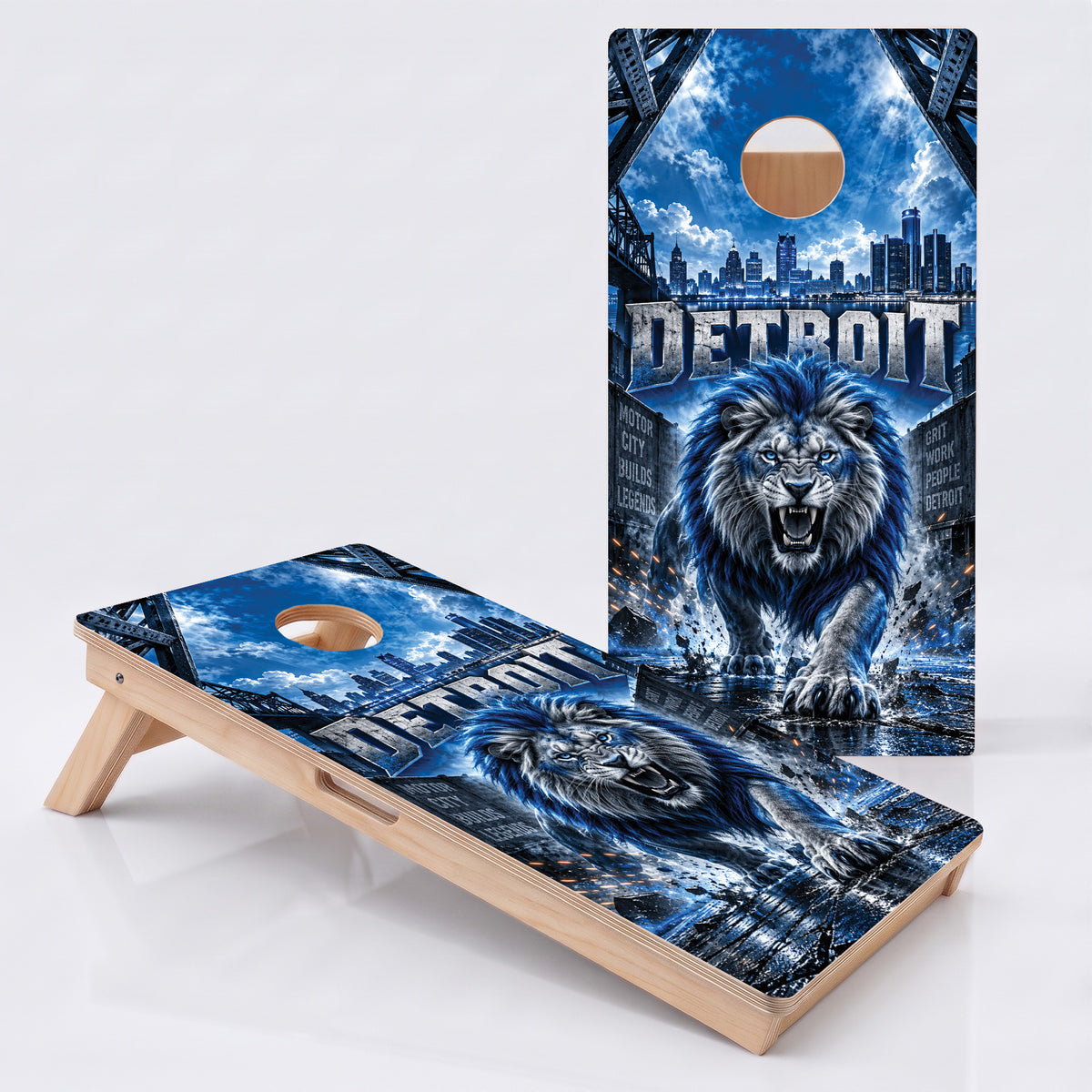 Detroit Football Professional Cornhole Boards
