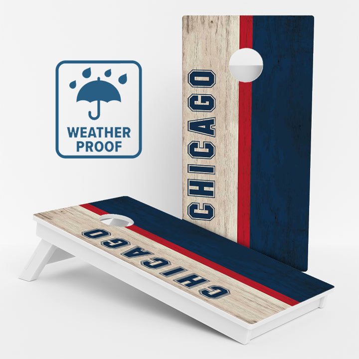 Chicago Baseball Red White & Blue Weather Proof Cornhole Boards