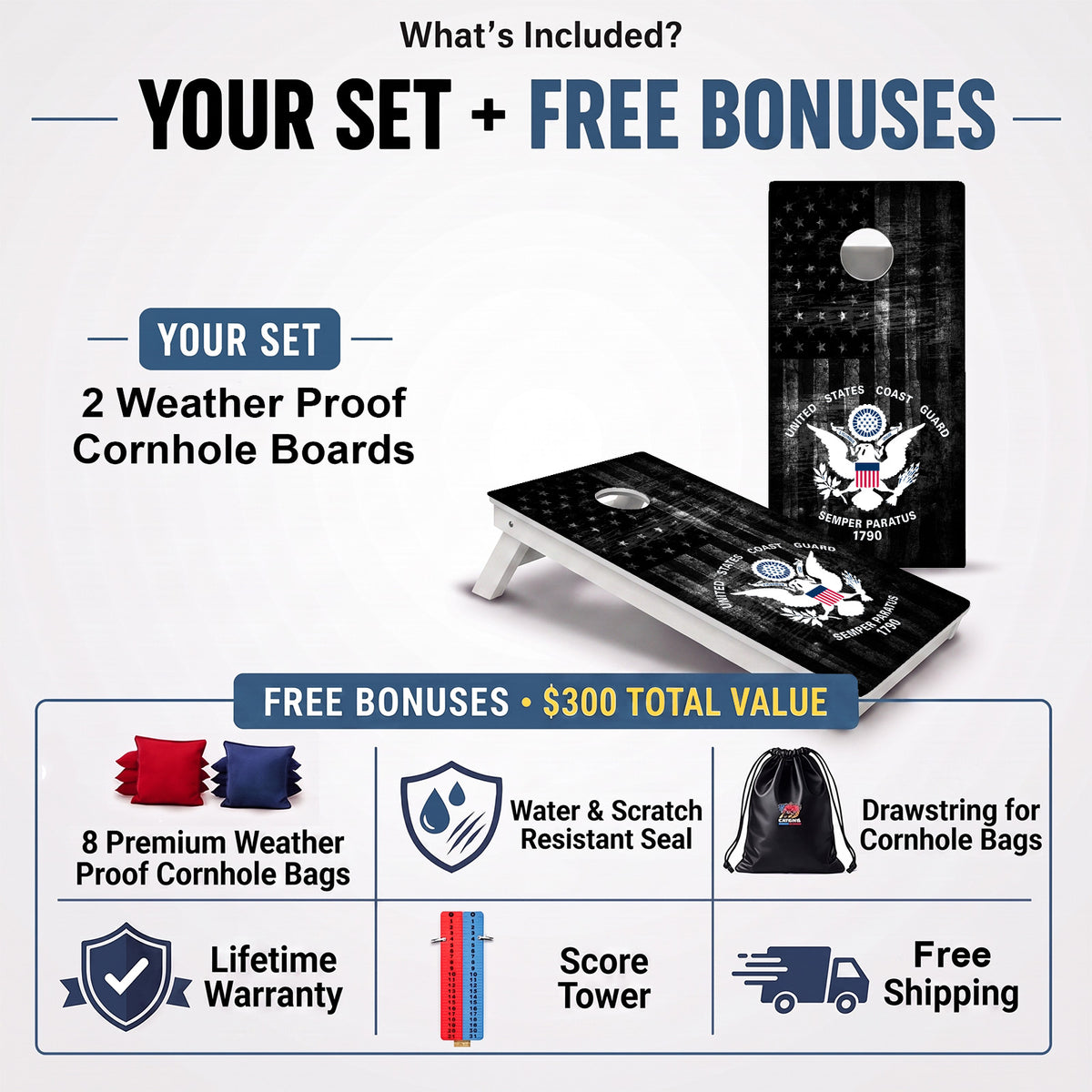 United States Coast Guard Weather Proof Cornhole Boards