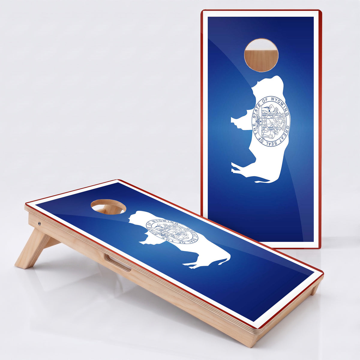 Wyoming Flag Professional Cornhole Board.