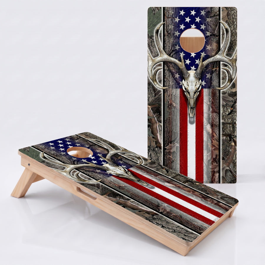 Hunting American Flag Professional Cornhole Boards