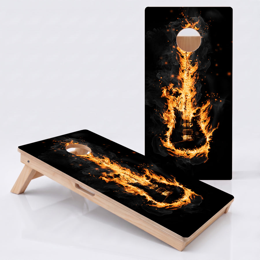 Flaming Guitar Professional Cornhole Boards