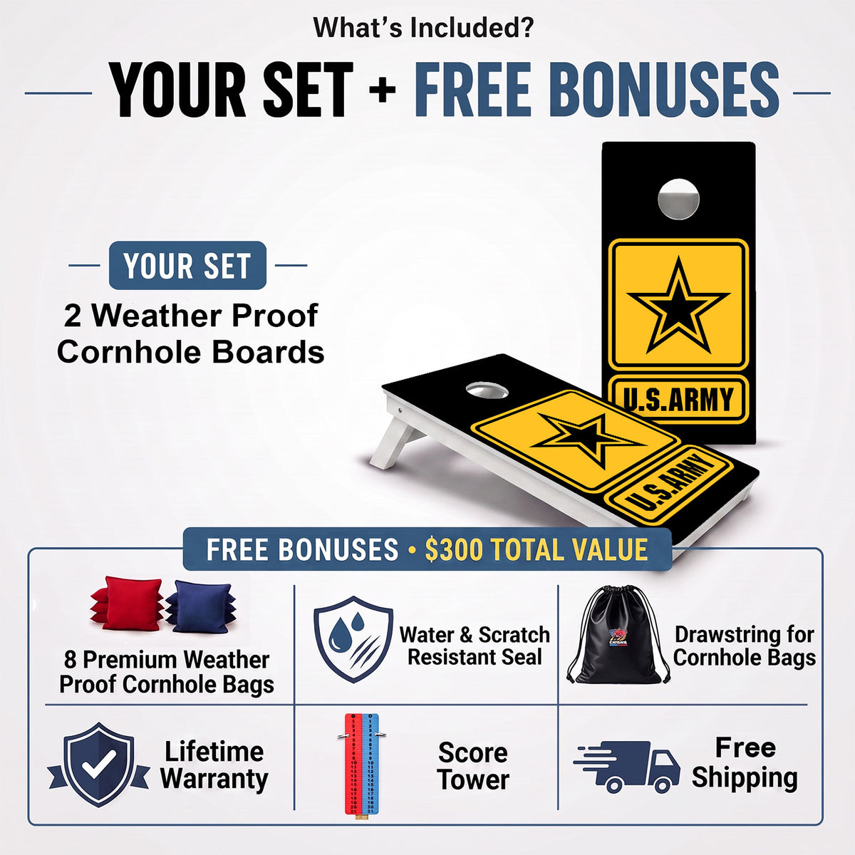 Army Weather Proof Cornhole Boards