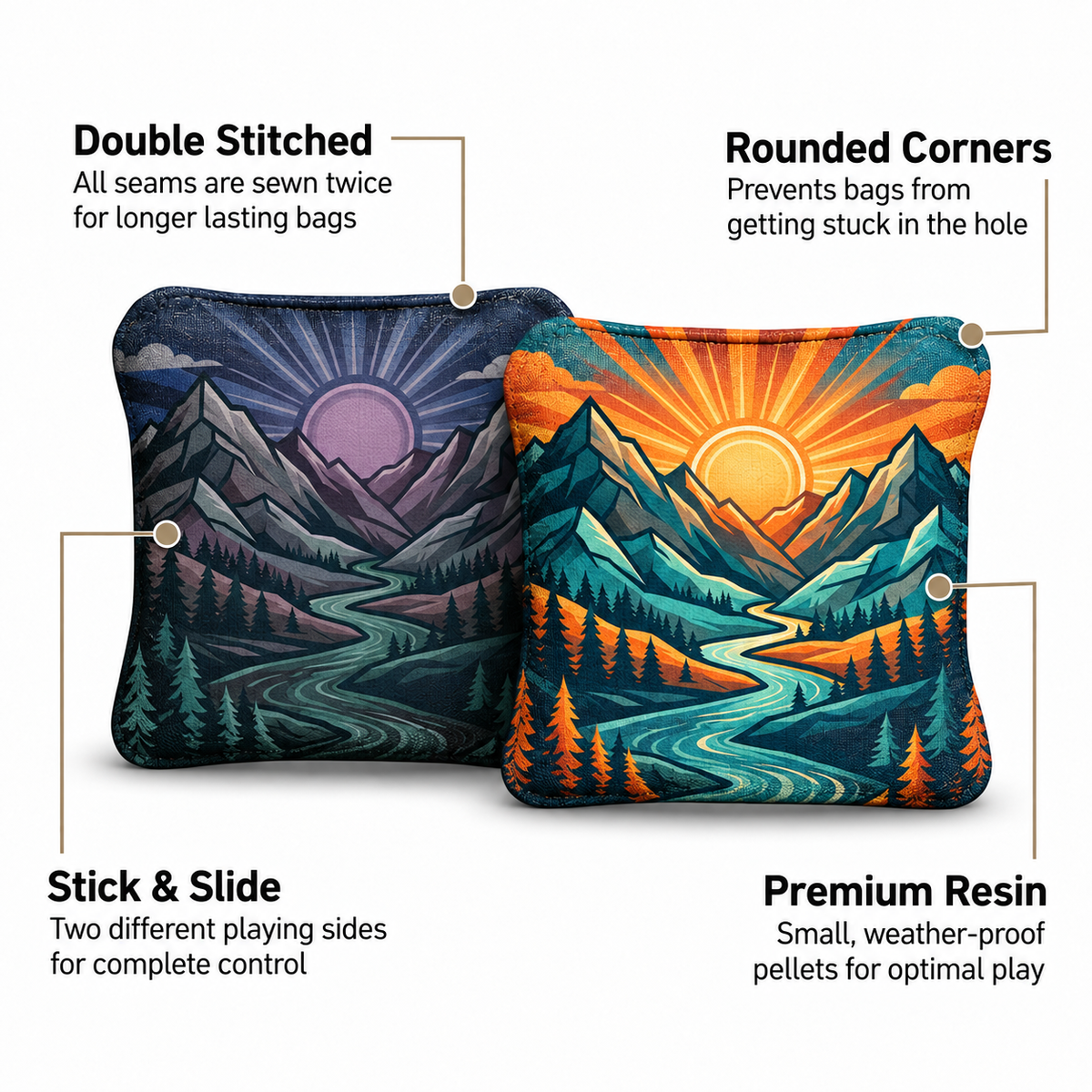 8 Sunrise Pro Cornhole Bags