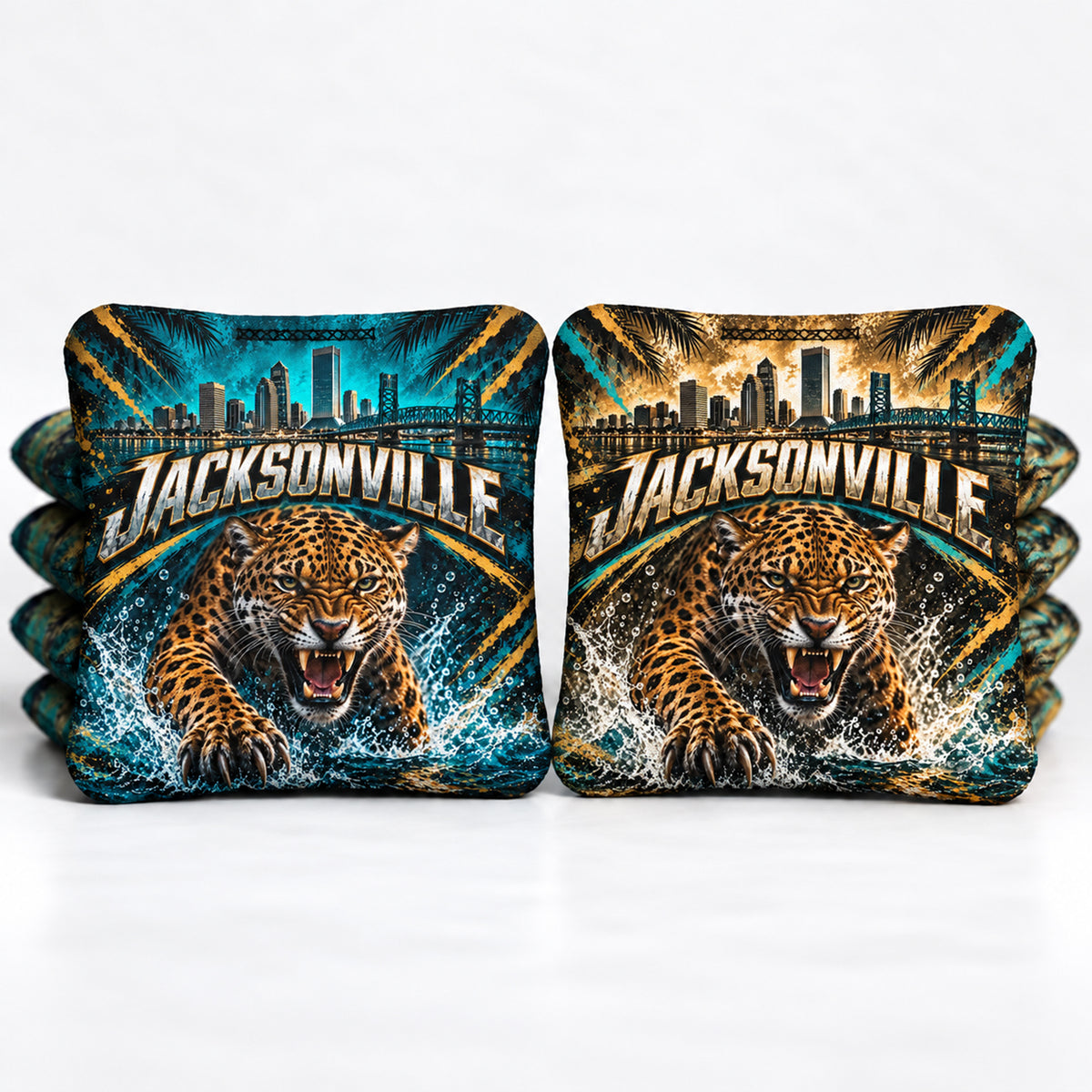 Jacksonville Football 8 Pro Cornhole Bags