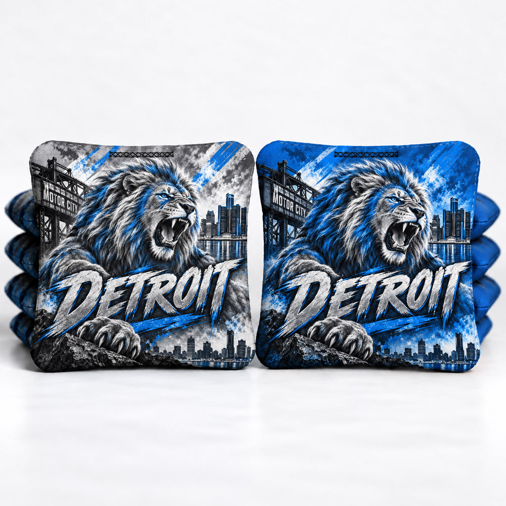 Detroit Football 8 Pro Cornhole Bags
