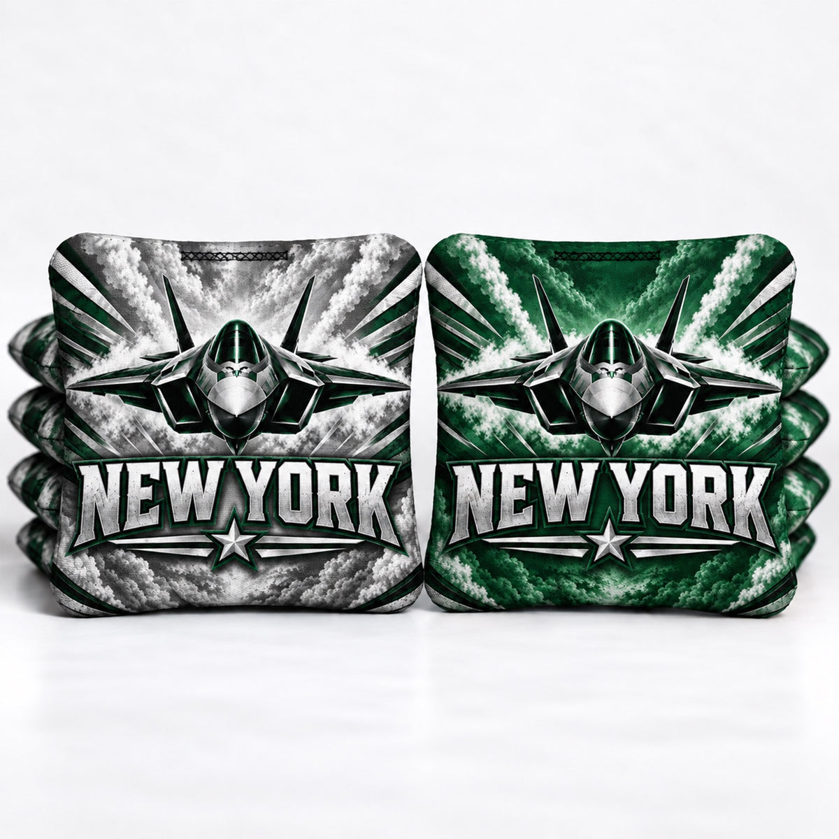 New York Fighter Jet Football 8 Pro Cornhole Bags