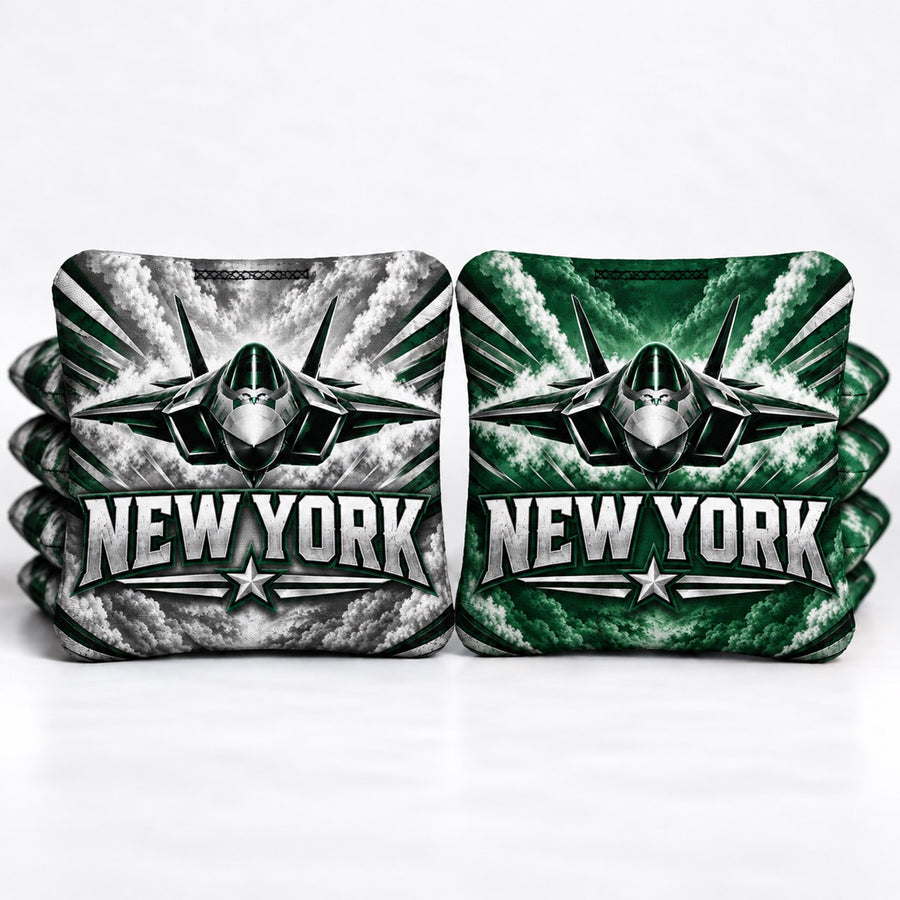 New York Fighter Jet Football 8 Pro Cornhole Bags