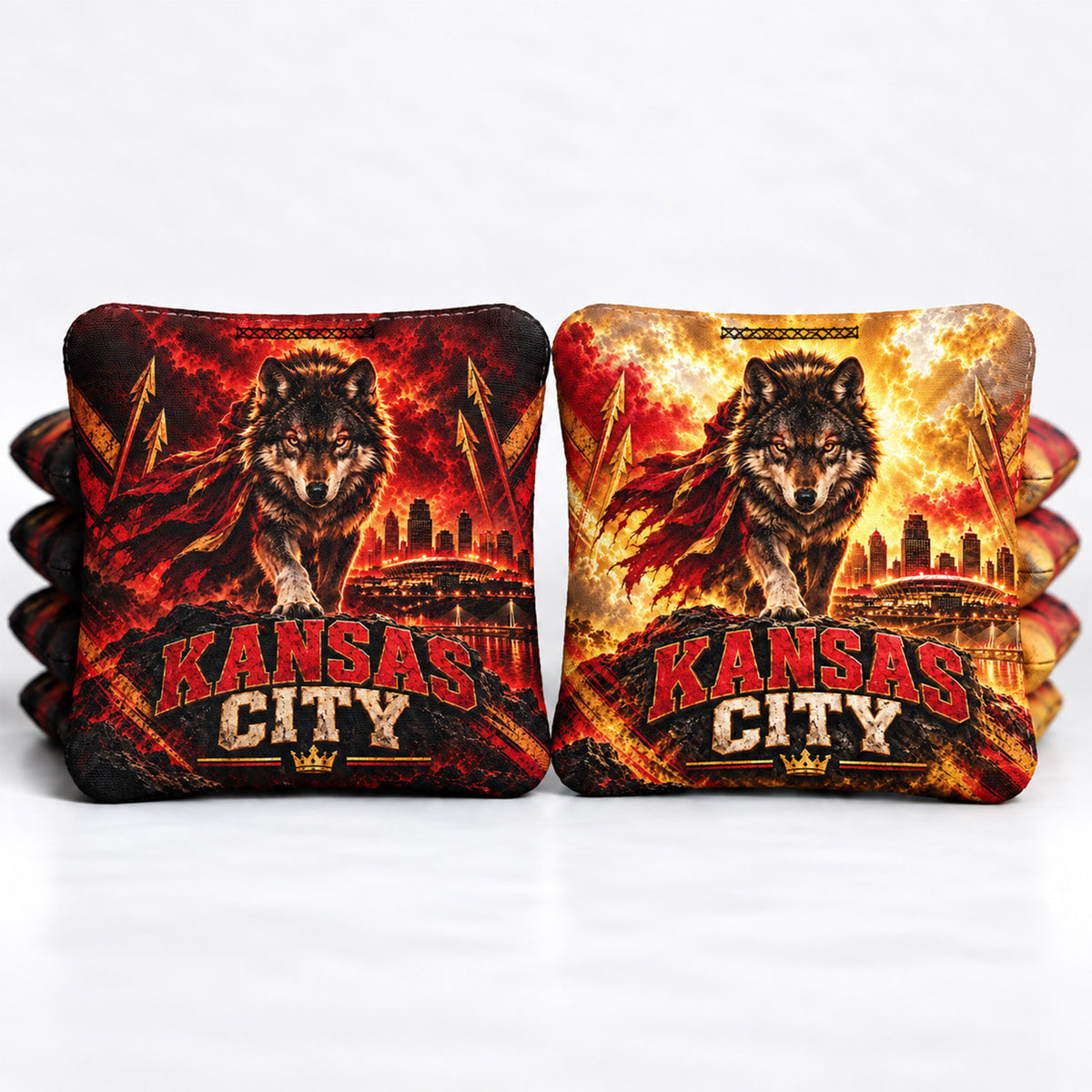 Kansas City Football 8 Pro Cornhole Bags