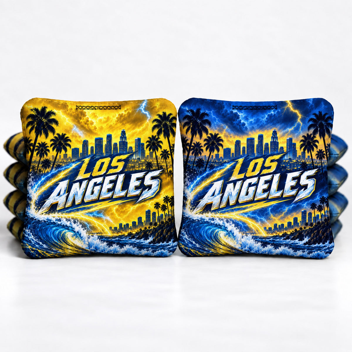 Los Angeles Lightning Wave Football 8 Pro Cornhole Bags