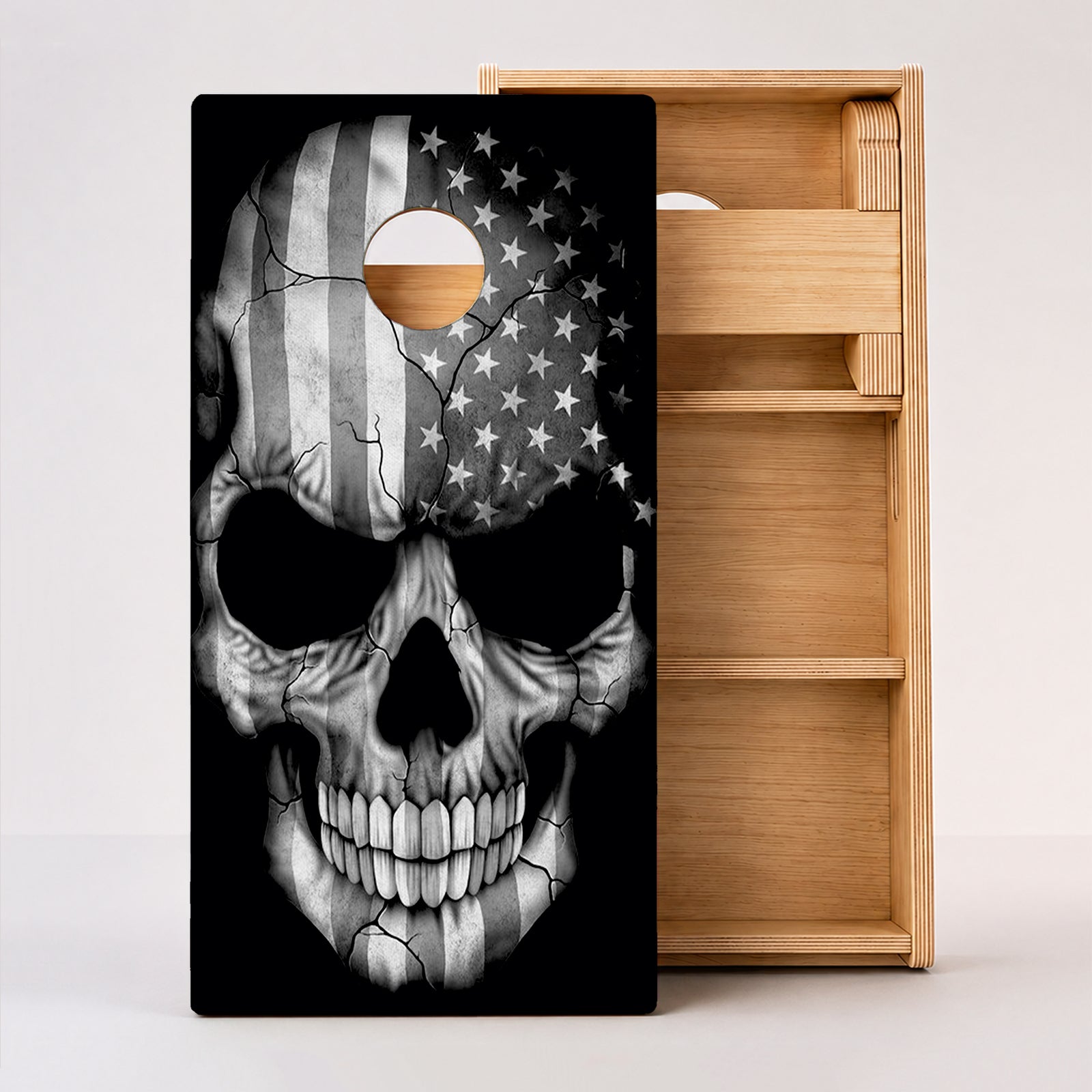 American Grey Skull Professional Cornhole Boards
